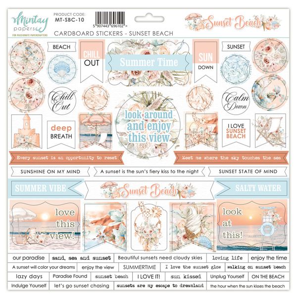 DISC - Mintay Sunset Beach Cardboard Stickers