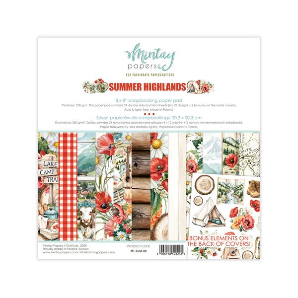 Mintay Summer Highlands 8 x 8 Paper Pad