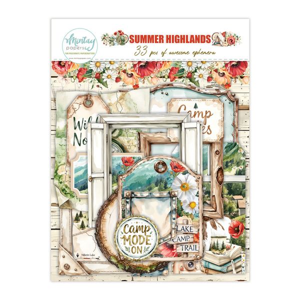 Mintay Summer Highlands Paper Ephemera, 33 pcs