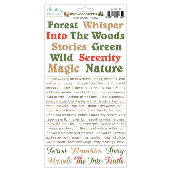 Mintay Wildwood Secrets 6 x 12 Paper Sticker Words