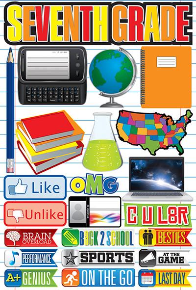 Reminisce Making the Grade: Seventh Grade 3D Stickers
