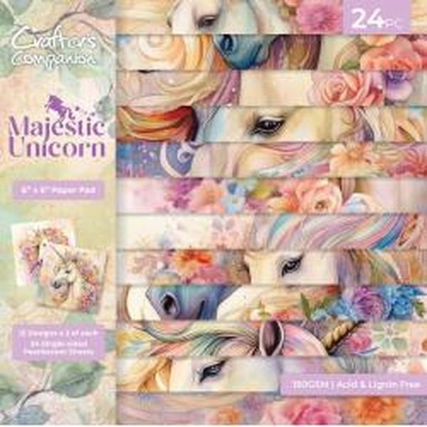Crafter's Companion Paper Pad 6"X6"-Majestic Unicorn