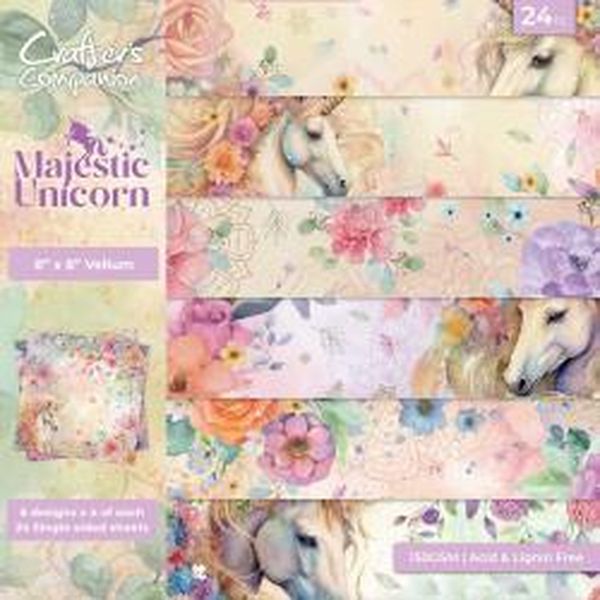 Crafter's Companion Vellum Pad 8"X8"-Majestic Unicorn