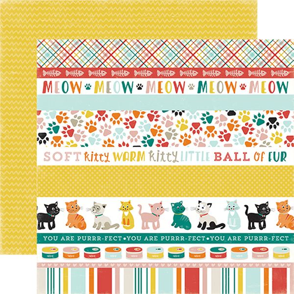Meow Cat Border Strips DS Paper (1 Sheet)