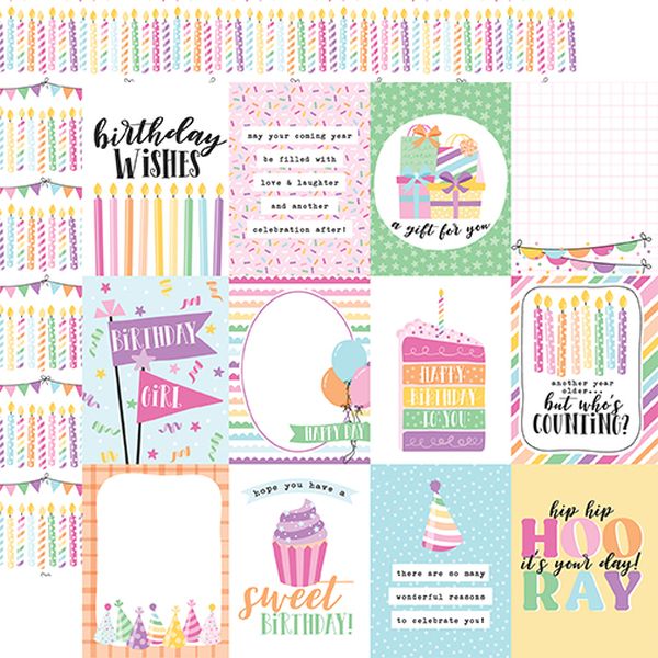 Make A Wish Birthday Girl 3x4 Journaling Card