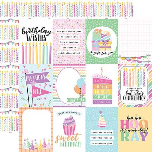 Make A Wish Birthday Girl 3x4 Journaling Card