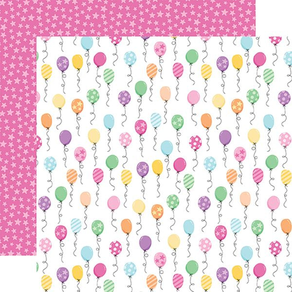 Make a Wish Birthday Girl Balloons DS Paper (1 Sheet)