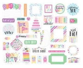 Echo Park Cardstock Ephemera 34/Pkg Icons, Make A Wish Birthday Girl