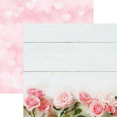 Reminisce Made with Love: Pink Roses Scra DS Paper (1 Sheet)