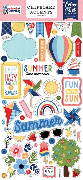 Echo Park Paper My Favorite Summer Chipboard Accents