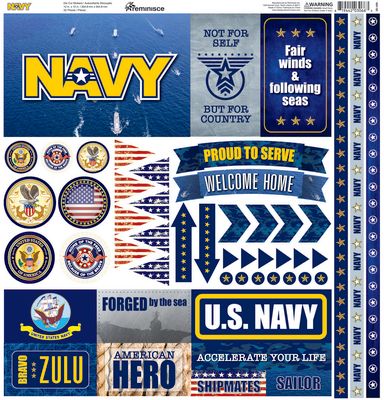 Reminisce Navy 12x12 Elements Sticker