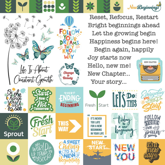 Reminisce New Beginnings 12x12 Sticker