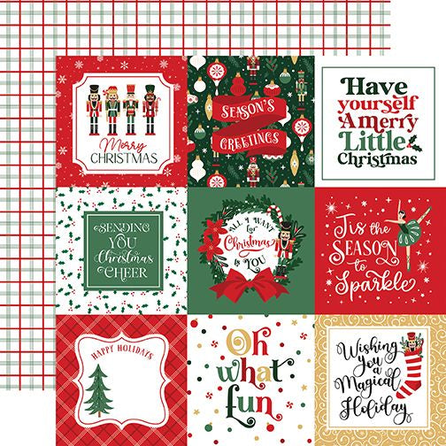 Echo Park Nutcracker Christmas: 4x4 Journaling Cards 12x12 DS Patterned Paper (1 Sheet)