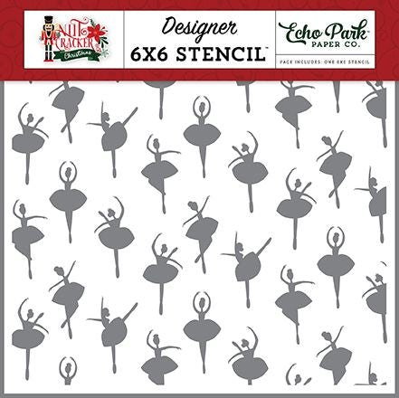 Echo Park Nutcracker Christmas Ballerina 6"X6" Stencil
