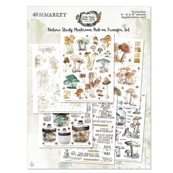Nature Study Rub-Ons 6"X8" 6/Sheets-Mushroom
