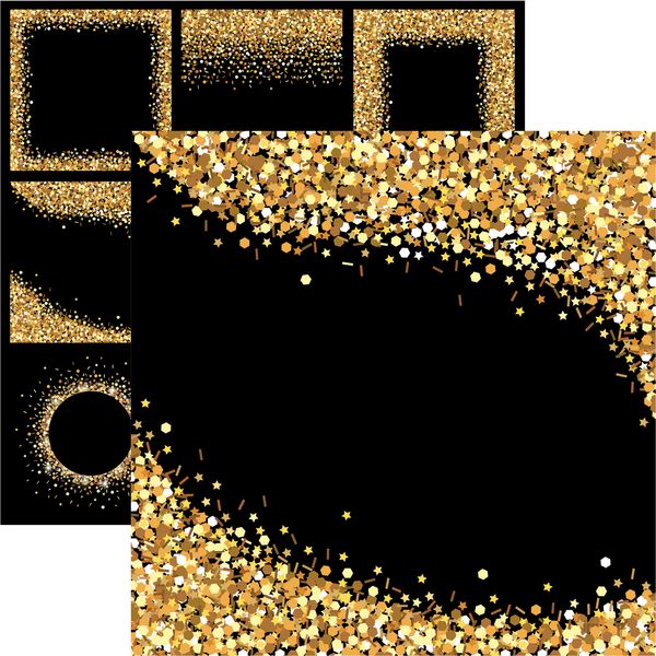 Reminisce New Year's Collection:  New Years Gold DS Paper (1 Sheet)