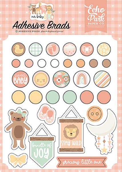 Our Baby Girl Adhesive Brads