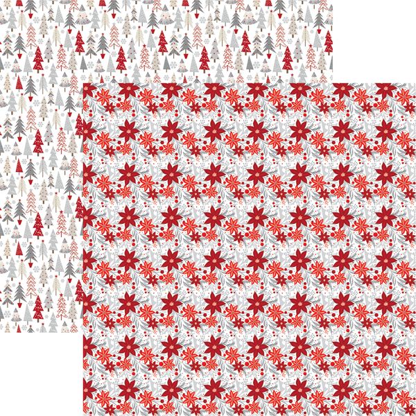 Reminisce Oh Christmas Tree: Pretty Poinsettia DS Paper (1 Sheet)