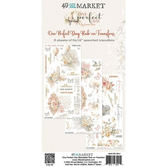 49 And Market Rub-On Transfer Set 6"X12"-One Perfect Day