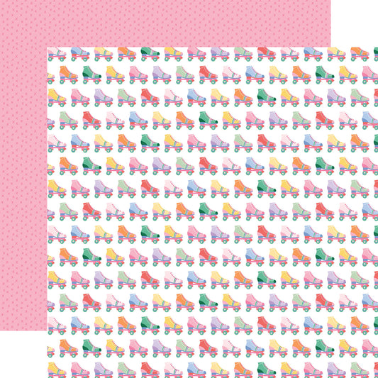 Echo Park Our Groovy Summer: Roll Away Skates 12x12 Patterned Paper