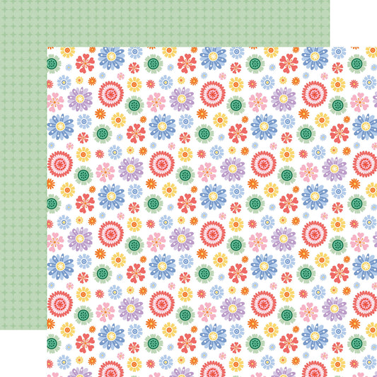 Echo Park Our Groovy Summer: Groovy Flowers 12x12 Patterned Paper
