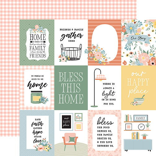 Our Happy Place 3x4 Journaling Cards 12x12 DS Patterned Paper (1 Sheet)