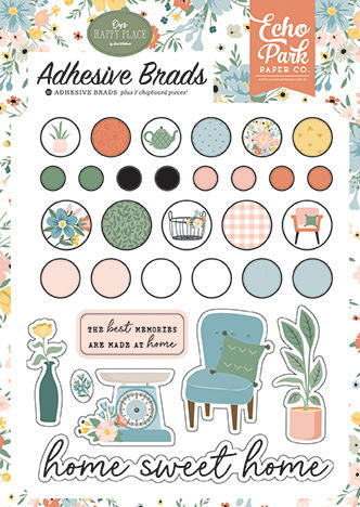 Our Happy Place Adhesive Brads