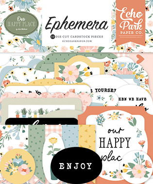 Echo Park Cardstock Ephemera-Icons, Our Happy Place