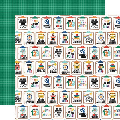 Echo Park Off to School  Classroom Clipboards DS Paper (1 Sheet)