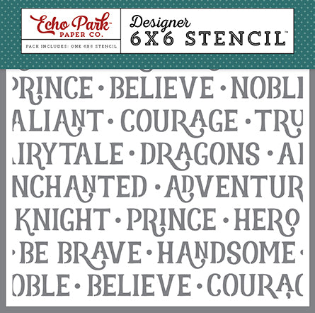 Noble Knight Word Stencil