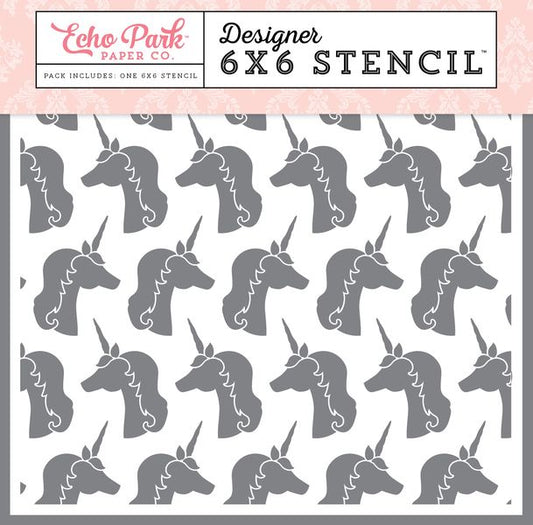 Magical Unicorns 6x6 Stencils
