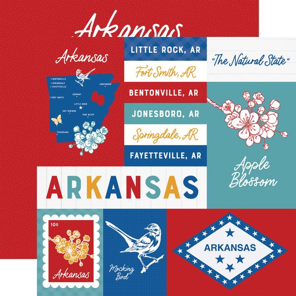 Echo Park Our United States: Arkansas DS Paper (1 sheet)