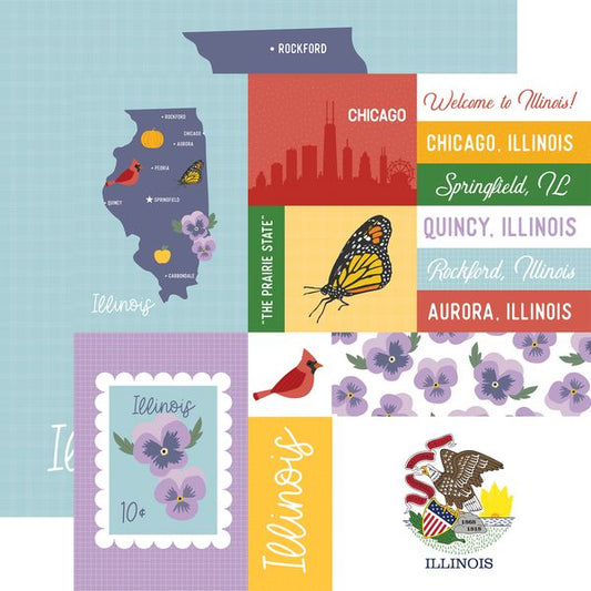 Echo Park Our United States: Illinois DS Paper (1 sheet)