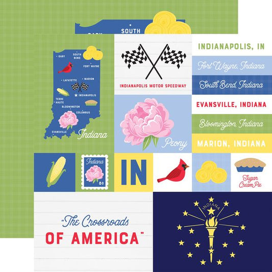 Echo Park Our United States: Indiana DS Paper (1 sheet)