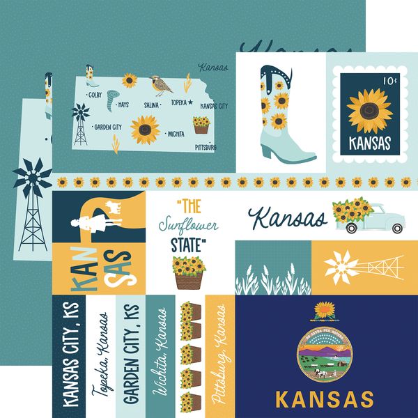 Echo Park Our United States: Kansas DS Paper (1 sheet)