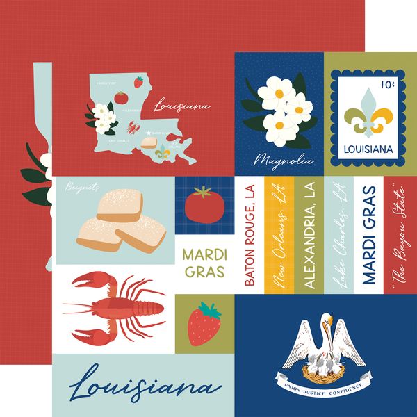 Echo Park Our United States: Louisiana DS Paper (1 sheet)