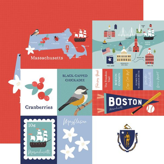 Echo Park Our United States: Massachusetts DS Paper (1 sheet)