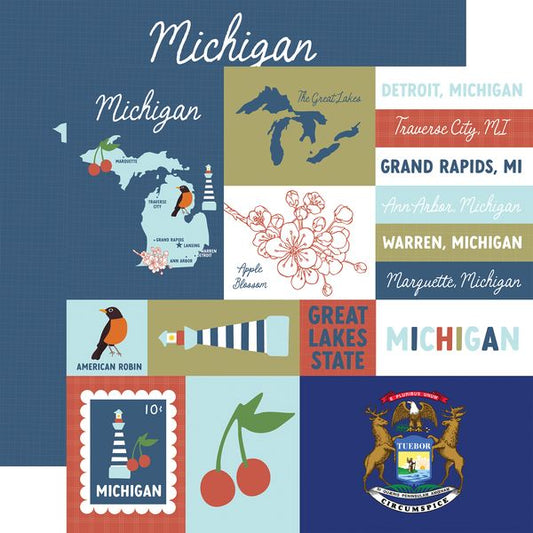 Echo Park Our United States: Michigan DS Paper (1 sheet)