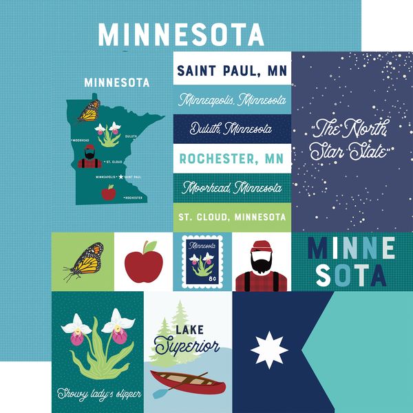 Echo Park Our United States: Minnesota DS Paper (1 sheet)