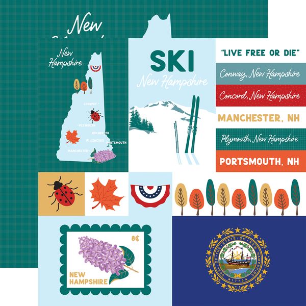 Echo Park Our United States: New Hampshire DS Paper (1 sheet)