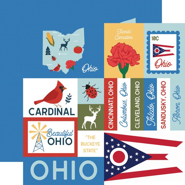 Echo Park Our United States: Ohio DS Paper (1 sheet)