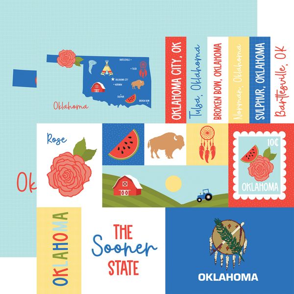 Echo Park Our United States: Oklahoma DS Paper (1 sheet)