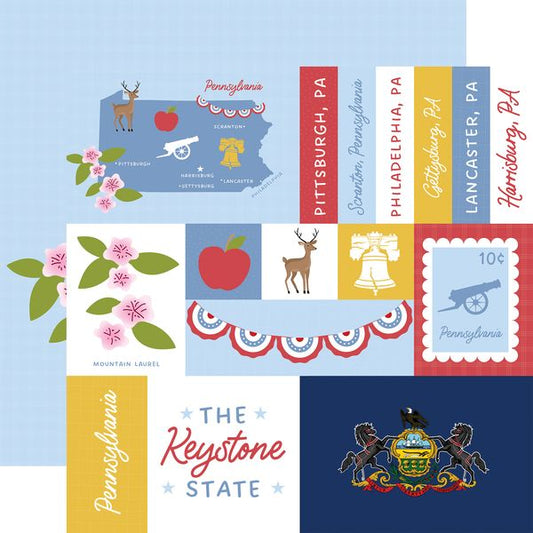 Echo Park Our United States: Pennsylvania DS Paper (1 sheet)