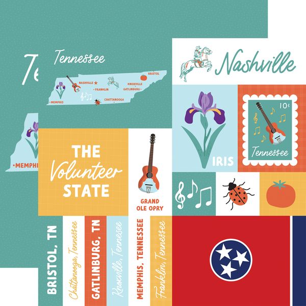 Echo Park Our United States: Tennessee DS Paper (1 sheet)