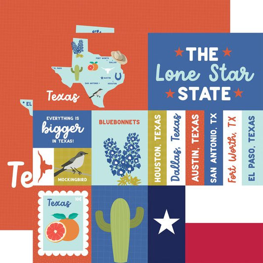 Echo Park Our United States: Texas DS Paper (1 sheet)