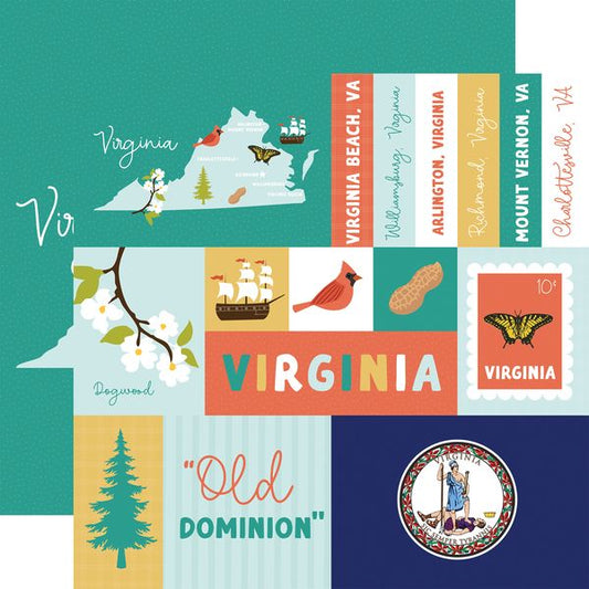 Echo Park Our United States: Virginia DS Paper (1 sheet)