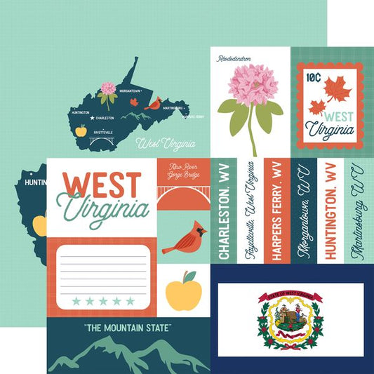 Echo Park Our United States: West Virginia DS Paper (1 sheet)