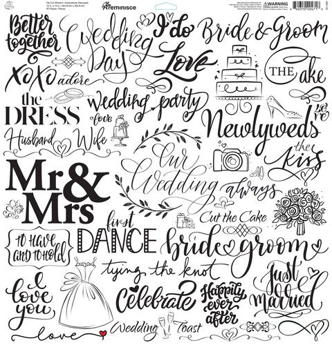 Reminisce Our Wedding 12X12 Sticker