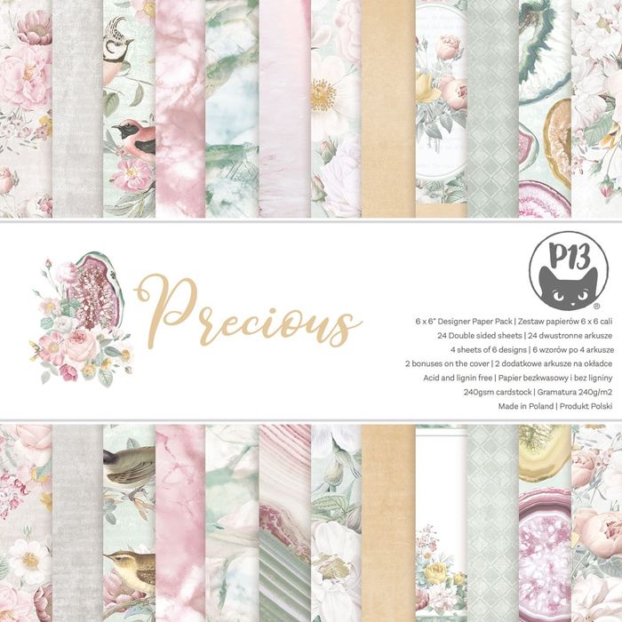 P13 Double-Sided Paper Pad 6"X6" 24/Pkg-Precious