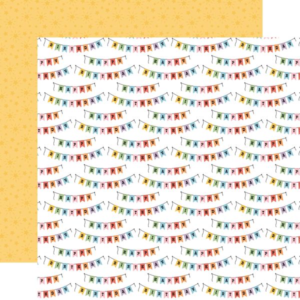Echo Park Party Animal Birthday Garlands 12x12 DS Patterned Paper (1 Sheet) (1 Sheet)